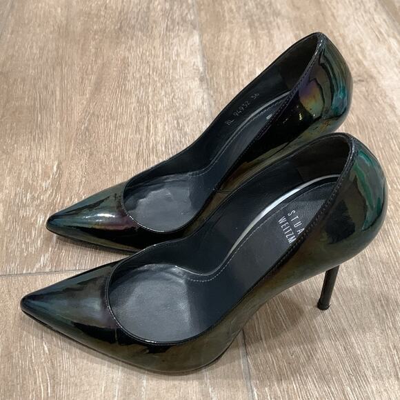 Stuart Weitzman Patent Leather Iridescent Stiletto Pumps Size 6/36 - Picture 2 of 4